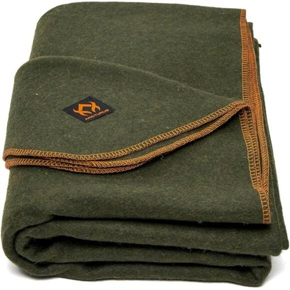Large Wool Camping Blanket Warm Washable Outdoor Survival Stadium Travel Use - Picture 7 of 7